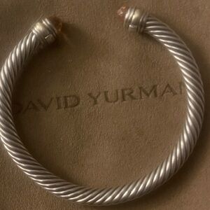 David Yurman Silver and Morganite Cable Bracelet